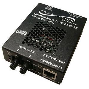 J/E-PSW-FX-02SM Transition 10/100Base-TX (RJ-45) to 100Base-FX 1300 NM Multi-Mode (ST) 2 Kilometer/1.2 Miles for Ethernet/Fast Ethernet 2-Port Bridging Stand-Alone Media Converter