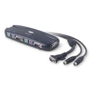 F1DJ104P-B Belkin OmniView 4-Port KVM Switch 4 x 1 4 x mini-DIN (PS/2) Keyboard, 4 x mini-DIN (PS/2) Mouse, 4 x HD-15 Video (Refurbished)