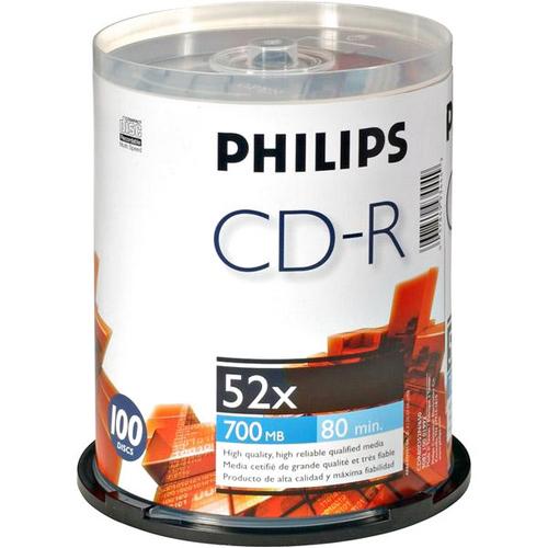 D52N650 Philips 52x CD-R Media 700MB 100 Pack