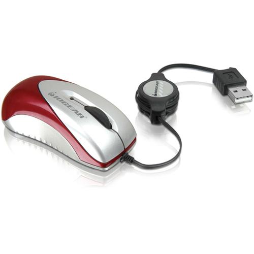 GME222A Iogear 800Dpi USB Optical Mini Mouse With Retractable Cable