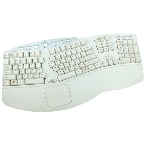 PCK-208W Adesso Tru-Form Media Contoured Ergonomic Keyboard USB 105 Keys White