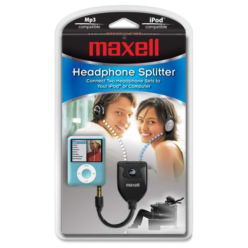 191206 Maxell Headphone Splitter Mini-phone Male, Mini-phone Female