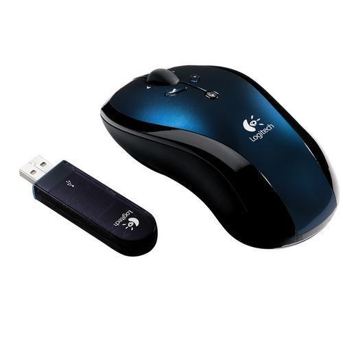 931395-0403 Logitech Cordless LX7 USB 2.0 Optical Mouse Dark Blue