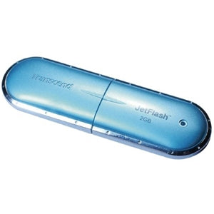 TS128MJF2B Transcend 128MB JetFlash 2.0 USB mini size Flash Drive (Blue body w/ Neck Strap)