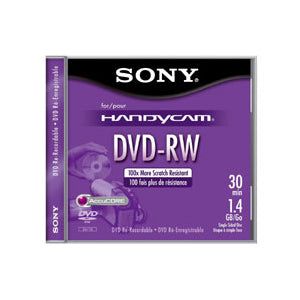 5DMW30L2H Sony 1.4GB DVD-RW 8cm Optical Media (5-Pack)