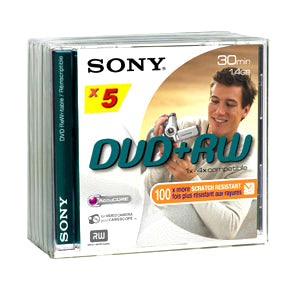 5DPW30L2H Sony 1.4GB 4x DVD-RW Optical Media (5-Pack)