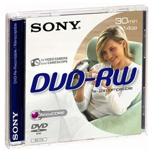 DMW30L2 Sony 1.4GB 2x DVD-RW Optical Media (5-Pack)