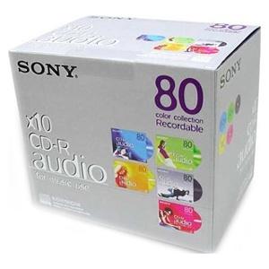 10CRM80CRX Sony CD-R 700MB 80min Audio Colour 10 Pack