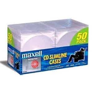 190084 Maxell CD-351 Slimline 5mm Jewel Cases Book Fold Clear