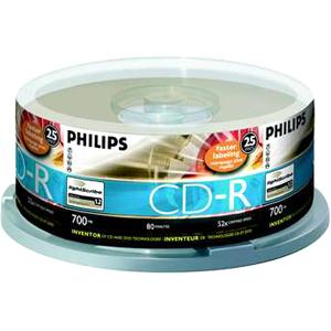 CR7D5LB25/17 Philips Cd-r 52x Lightscribe 25 Pack Spindle