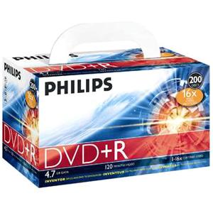 DR4S6B02C/17 Philips Dvd+r 4.7gb Data 120min Vid 16x 200pk Box