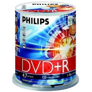 DR4S6B00F/17 Philips Dvd+r 4.7gb Data 120min Vid 16x 100-spindle