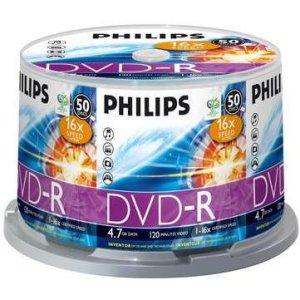 DM4S6B50F/17 Philips Dvd-r 4.7gb Data 120min Vid 16x 50 Spindle