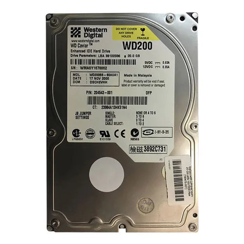 180475-001 Compaq 20GB 7200RPM IDE/ATA-100 2MB Cache 3.5-Inch Hard Drive