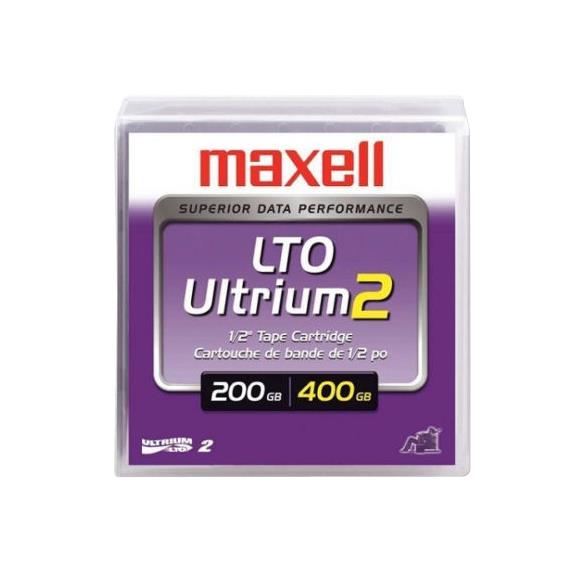 183850 Maxell 200GB(Native) / 400GB(Compressed) LTO Ultrium 2 1/2-inch Tape Media Cartridge