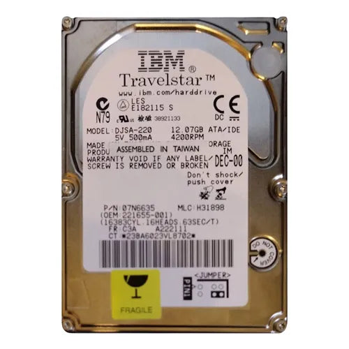 221655-001 Compaq 12GB 4200RPM IDE 2.5-Inch Hard Drive