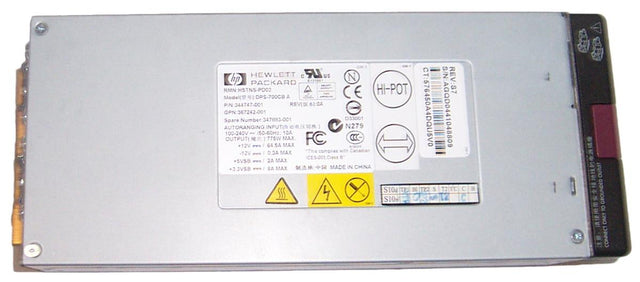 347883-001 HP 775-Watts 100-240V AC Redundant Hot Swap Switching Power Supply with PFC for ProLiant ML370 G4 Server