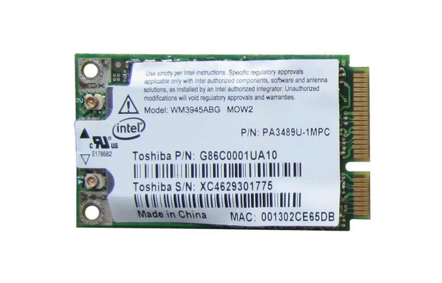 3945ABG Intel PRO/Wireless 54Mbps IEEE 802.11a/b/g Mini PCI Express Wireless Network Adapter