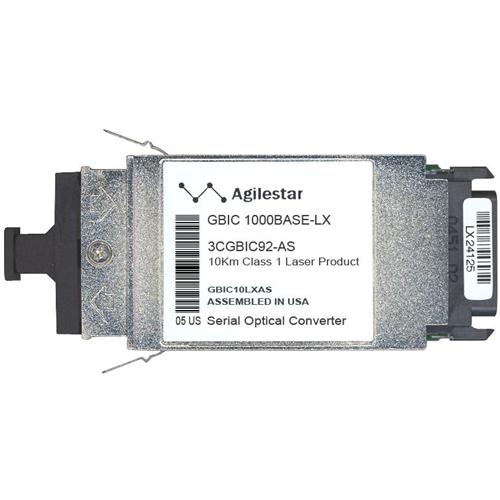 3CGBIC92-AS Agilestar 1Gbps 1000Base-LX Single-mode Fiber 10km 1310nm Duplex SC Connector GBIC Transceiver Module for 3Com Compatible