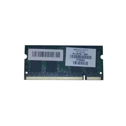 511870-001N - HP 2GB DDR2-800MHz PC2-6400 non-ECC Unbuffered CL6 200-Pin SoDimm 1.8V Memory Module