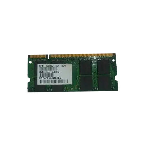 532332-001 - HP 2GB DDR2-800MHz PC2-6400 non-ECC Unbuffered CL6 200-Pin SoDimm 1.8V Memory Module