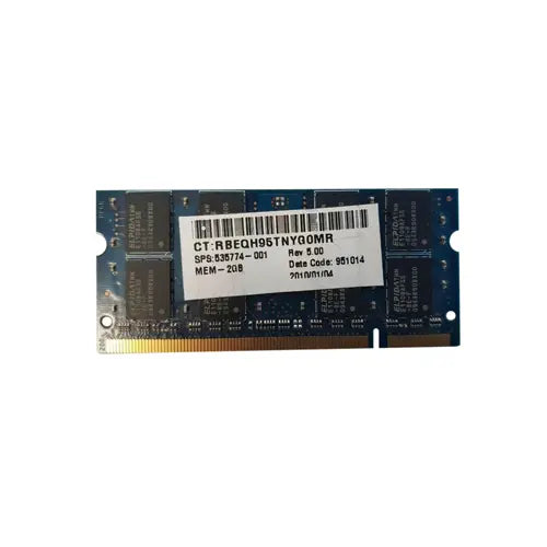 535774-001 - HP 2GB DDR2-800MHz PC2-6400 non-ECC Unbuffered CL6 200-Pin SoDimm 1.8V Memory Module