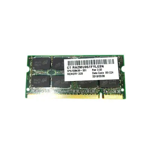 538436-001 - HP 2GB DDR2-800MHz PC2-6400 non-ECC Unbuffered CL6 200-Pin SoDimm 1.8V Memory Module