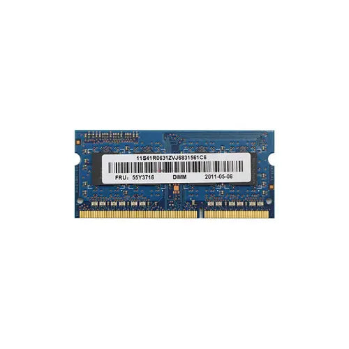 55Y3716 - IBM 2GB DDR3-1333MHz PC3-10600 non-ECC Unbuffered CL9 204-Pin SoDimm 1.35V Low Voltage Memory Module