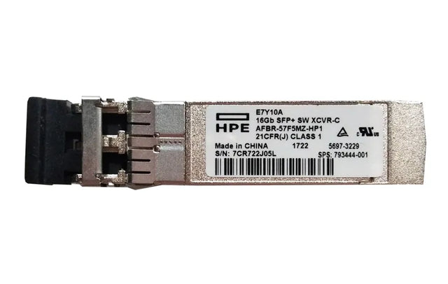 5697-3229 - HPE 16Gb/s 16GBase-SW Multi-Mode Fibre 850nm 300m Fibre Channel LC Connector SFP+ Transceiver Module