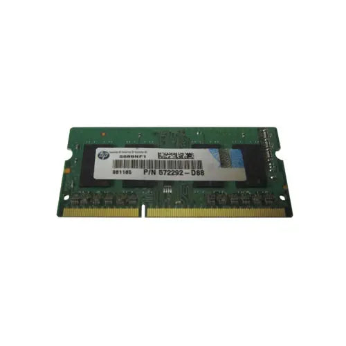 572292-D88 - HP 1GB DDR3-1333MHz PC3-10600 non-ECC Unbuffered CL9 204-Pin SoDimm 1.35V Low Voltage Single Rank Memory Module