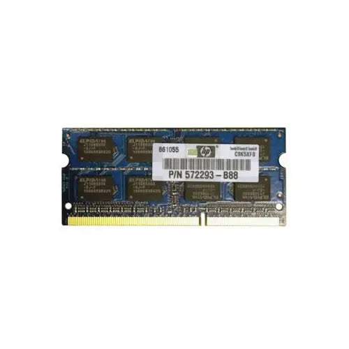 572293-B88 - HP 2GB DDR3-1333MHz PC3-10600 non-ECC Unbuffered CL9 204-Pin SoDimm 1.35V Low Voltage Memory Module