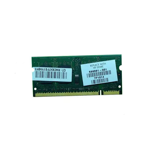 598861-001 - HP 1GB DDR2-800MHz PC2-6400 non-ECC Unbuffered CL6 200-Pin SoDimm 1.8V Memory Module