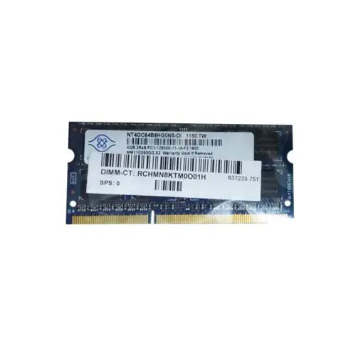 637233-751 - HP 4GB DDR3-1600MHz PC3-12800 non-ECC Unbuffered CL11 204-Pin SoDimm 1.35V Low Voltage Dual Rank Memory Module