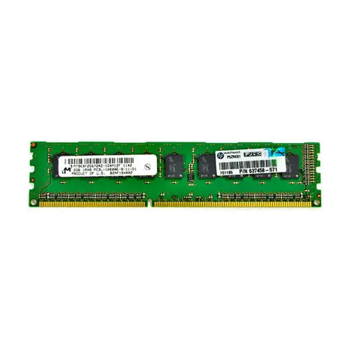 637458-571 - HP 2GB DDR3-1333MHz PC3-10600 ECC Unbuffered CL9 240-Pin UDIMM 1.35V Single Rank Memory Module