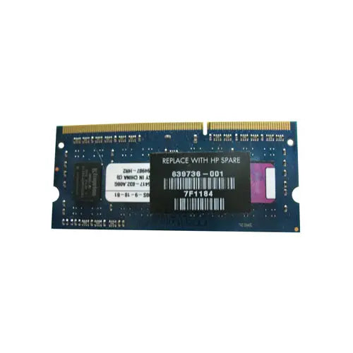 639736-001 - HP 1GB DDR3-1333MHz PC3-10600 non-ECC Unbuffered CL9 204-Pin SoDimm 1.35V Low Voltage Memory Module