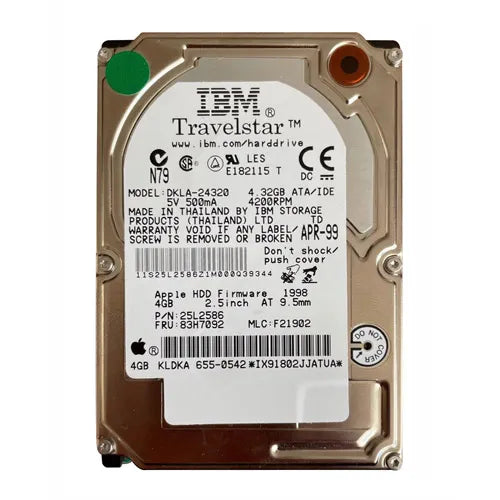 655-0542 Apple 4GB 4500RPM IDE Ultra ATA/33 (ATA-4) 2.5-Inch Hard Drive