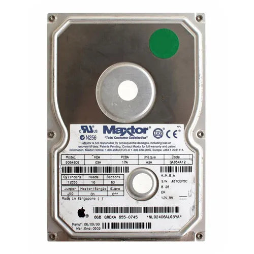 655-0745 Apple 6GB IDE Ultra ATA/33 (ATA-4) 3.5-Inch Hard Drive