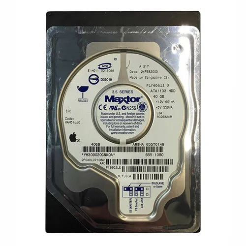 655-1080 Apple 40GB 5400RPM IDE Ultra ATA/133 (ATA-7) 2MB Cache 3.5-Inch Hard Drive