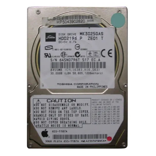 655-1187A Apple 30GB 4500RPM IDE 2.5-Inch Hard Drive