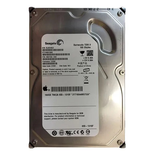 655-1315F Apple 160GB 7200RPM SATA 3Gb/s 8MB Cache 3.5-Inch Hard Drive