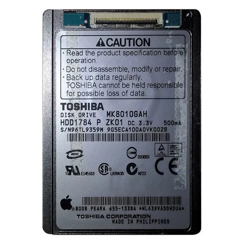 655-1338A Apple 80GB 4200RPM IDE Ultra ATA/100 (ATA-6) 2MB Cache 1.8-Inch Hard Drive