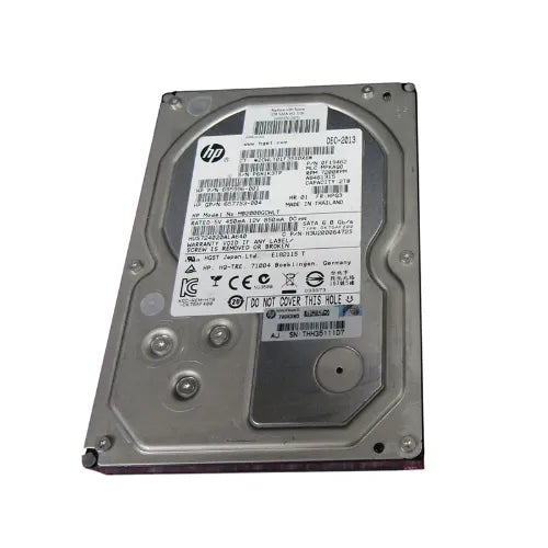 659570-001-GEN - HPE 2TB 7200RPM SATA 6Gb/s Non Hot Pluggable (512n) 3.5-Inch Midline Hard Drive