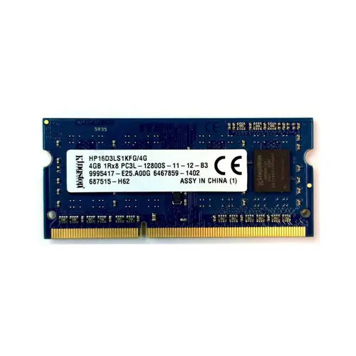 687515-H62 - HP 4GB DDR3-1600MHz PC3-12800 non-ECC Unbuffered CL11 204-Pin SoDimm 1.35V Low Voltage Single Rank Memory Module