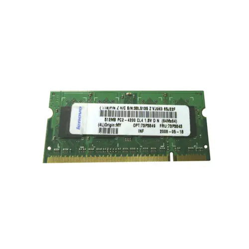 73P3849 - IBM 512MB DDR2 533MHz PC2-4200 non-ECC Unbuffered CL4 200-Pin SoDimm Memory Module