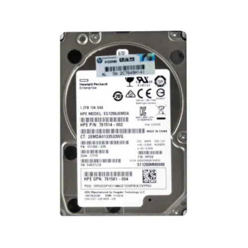 781514-002-GEN - HPE 1.2TB 10000RPM SAS 12Gb/s 128MB Cache Hot-Swappable SFF 2.5-Inch Hard Drive