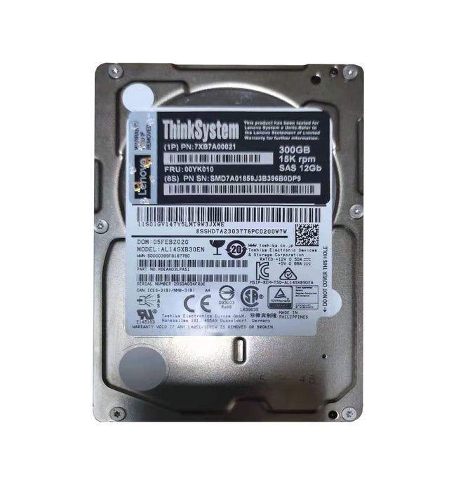 7XB7A00021 - Lenovo 300GB 15000RPM SAS 12Gb/s Hot Swap (512n) 2.5-inch Hard Drive