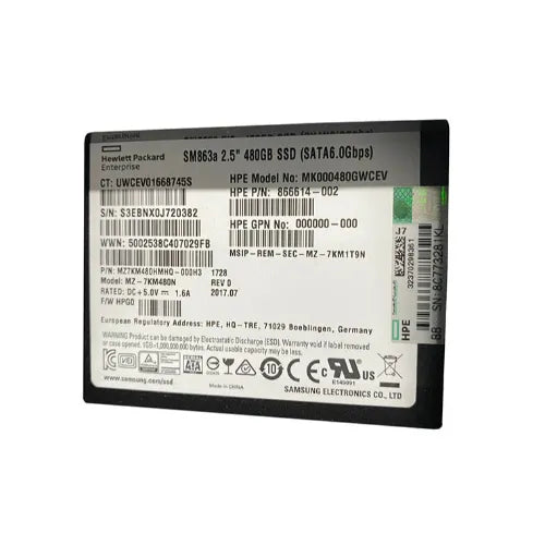 866614-002-GEN-HPE 480GB 2.5 inch MLC 6Gb/s SATA Solid State Drive