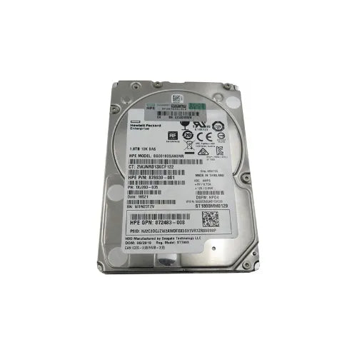 876939-001-GEN - HPE 1.8TB 10000RPM SAS 12Gb/s Hot Pluggable 512e SFF 2.5-Inch Enterprise Hard Drive with Hot Pluggable Smart Carrier for ProLiant BL465c Gen9