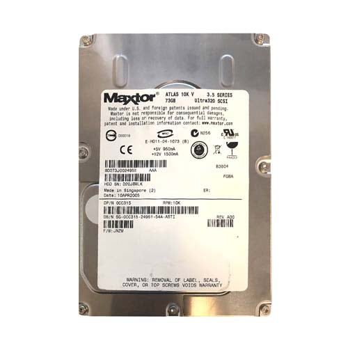 8D073J002495E Maxtor Atlas 10K V 73.5GB 10000RPM Ultra320 SCSI 8MB Cache 80-Pin 3.5-Inch Hard Drive