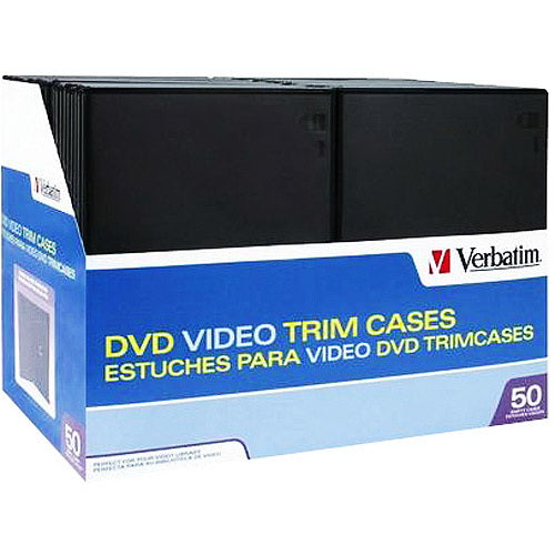 95094-A1 Verbatim DVD or Blu-ray Tall Video Storage Case Black (50-Pack)